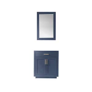 Ivy 29.2 in. W x 21.6 in. D x 33.1 in. H Bath Vanity Cabinet without Top in Royal Blue with Mirror