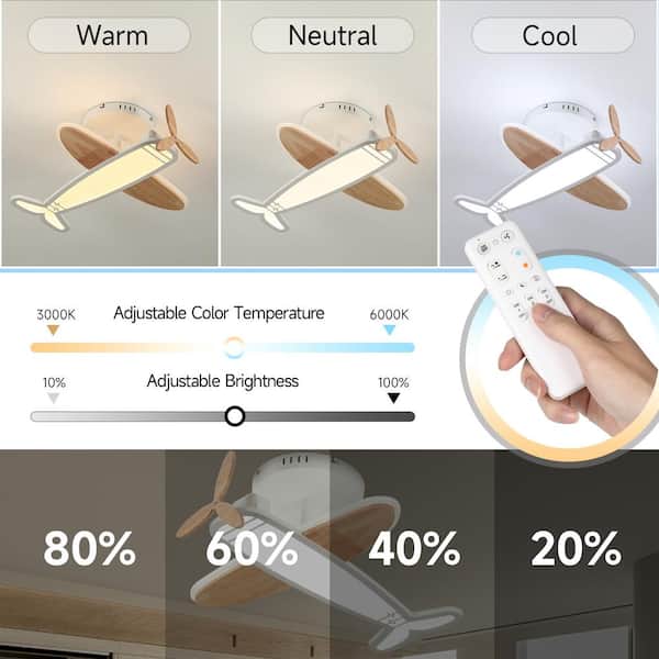 TOZING 19 in. Modern Cartoon Plane Shade Art Deco Dimmable