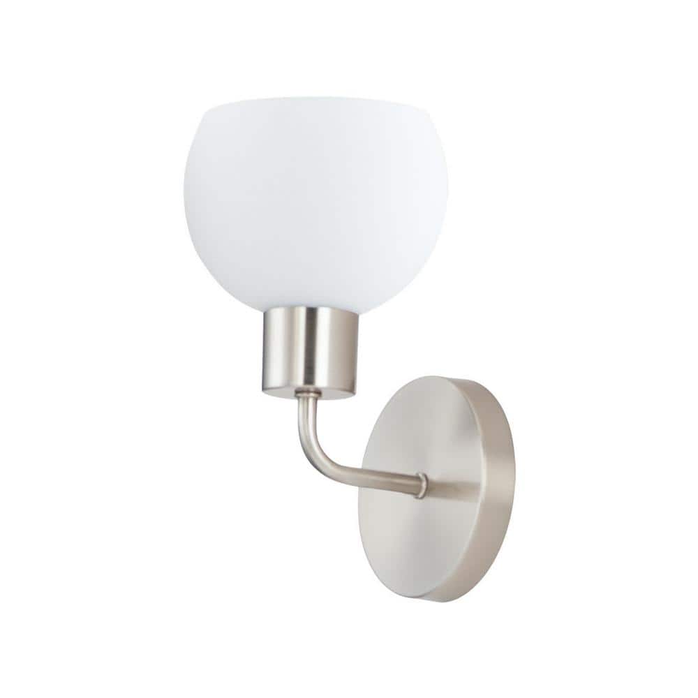 Coraline 6 in. 1-Light Wall Sconce Satin Nickel Vanity Light price history on PriceWatchPro