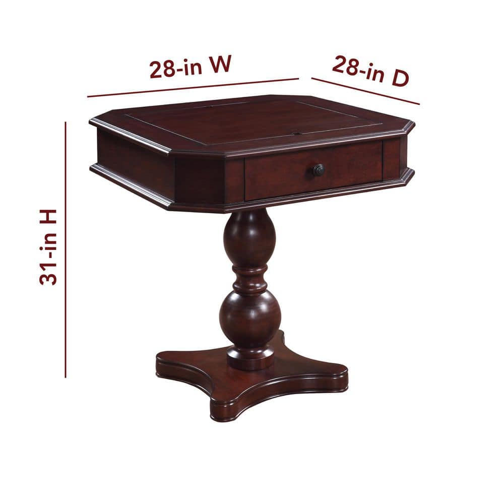 Mahogany 3-in-1 Game Table with Black Synthetic Leather Chairs