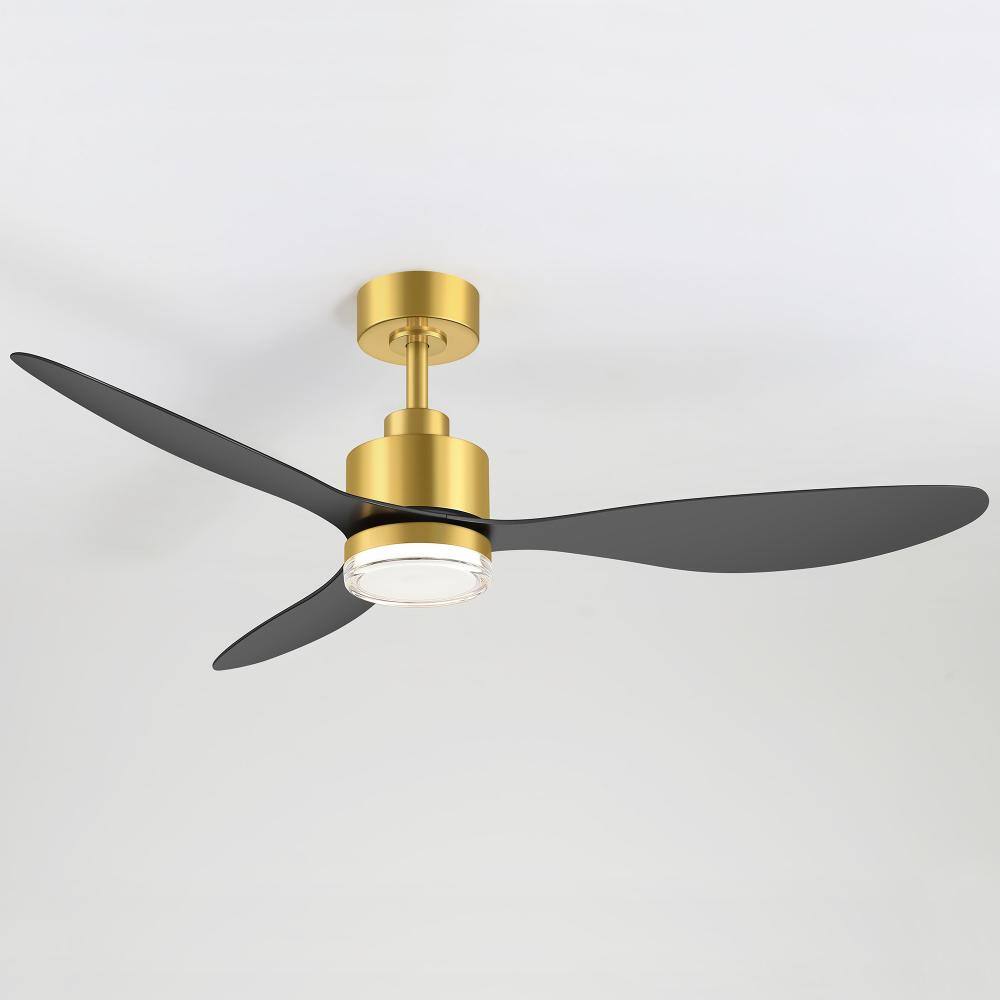52 in. LED Indoor Black Gold Ceiling Fan with Light Kit, Reversible DC Motor and Remote Control price history on PriceWatchPro