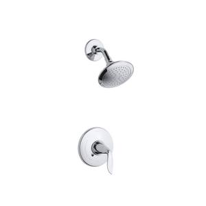 Refinia 1-Spray 6.4 in. Single Wall Mount Fixed Shower Head in Polished Chrome