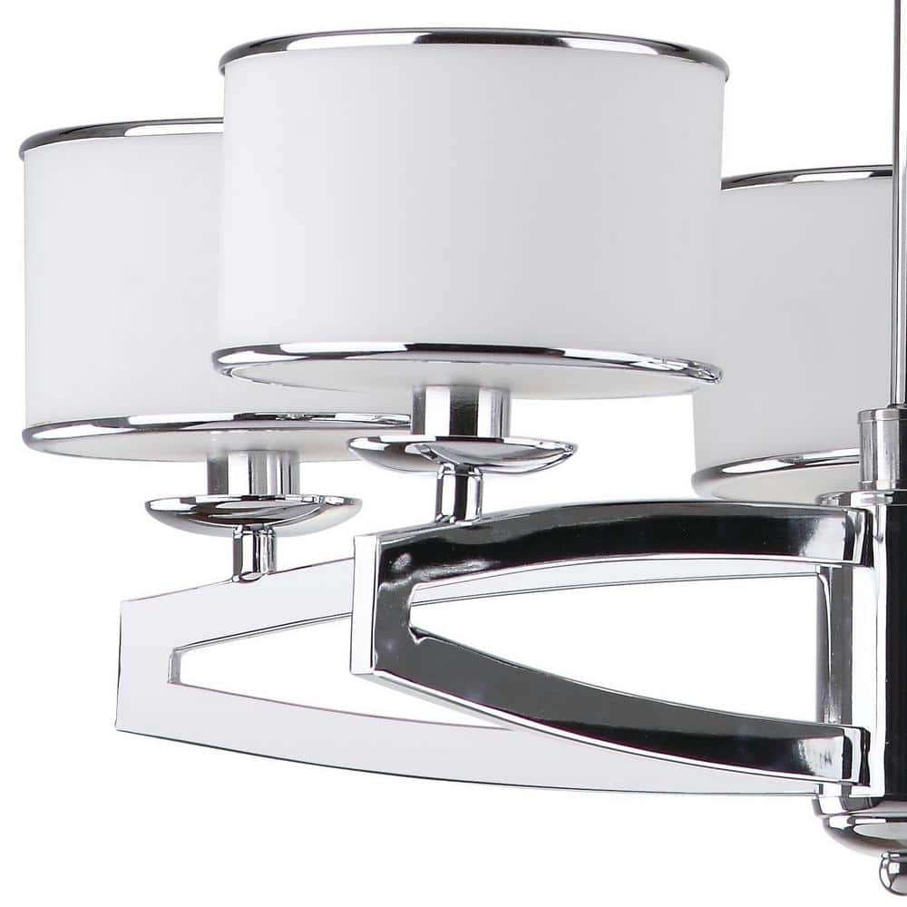 Lenora 25" Chrome Glass Drum Pendant Light