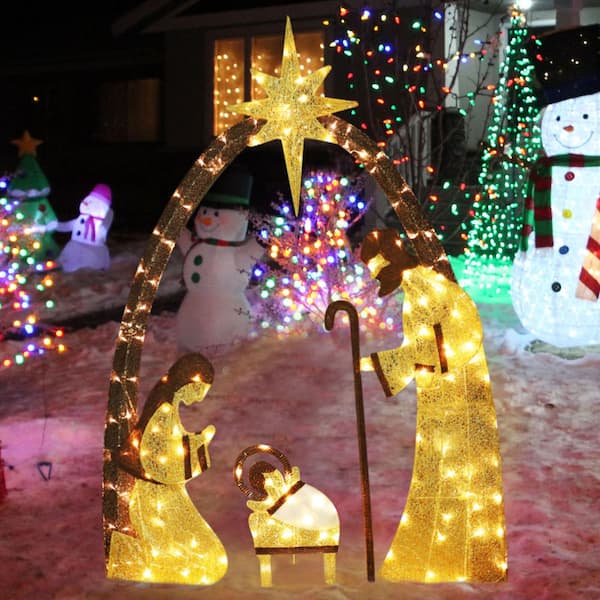 Dropship LED Lighted Nativity Scene Christmas Decoration Ornament For Lawn,  Yard, Patio to Sell Online at a Lower Price