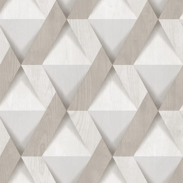 Modern Losange Wood Beige Wallpaper Sample