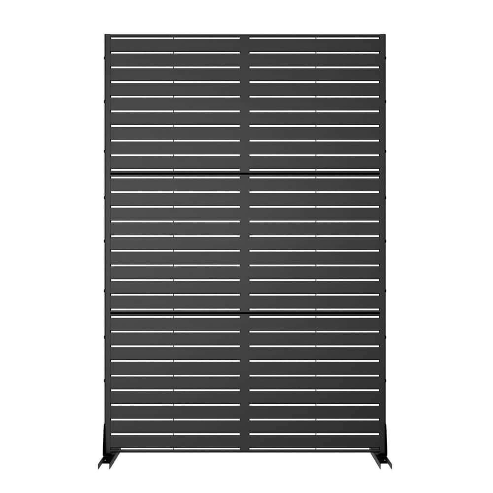72 in. x 47 in. Outdoor Galvanized Metal Privacy Screen Garden Fence in Louvered Pattern in Black price history on PriceWatchPro