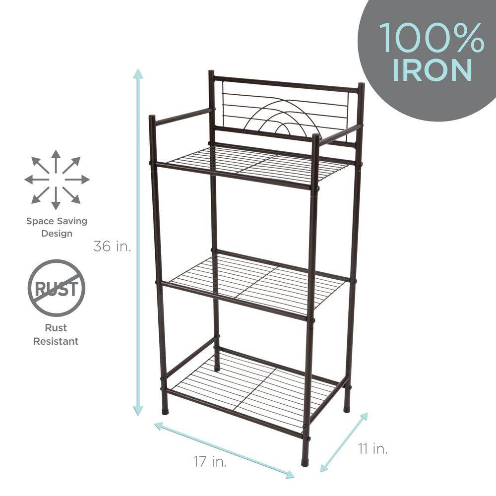 Bronze 3-Tier Industrial Freestanding Bathroom Shelf