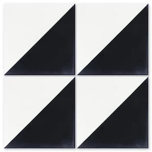 Man Overboard Black and White/Matte 8 in. x 8 in. Cement Handmade Floor and Wall Tile (Box of 8/3.45 sq. ft.)