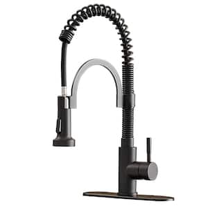 Single-Handle 2-Spray High Arc Pull-Down Sprayer Kitchen Faucet in Matte Black