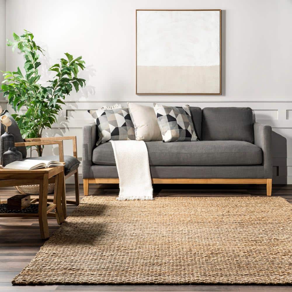 Handcrafted Natural Jute 8' x 10' Rectangular Area Rug