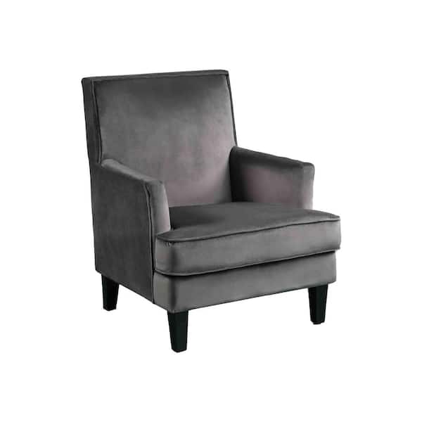 Unbranded Gray Hercules Velvet Arm Chair with Nail Head Trim