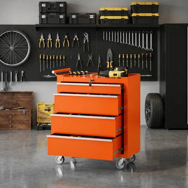 Sunvasagoo 4-Drawer Rolling Tool Chest with Drawers & Lock