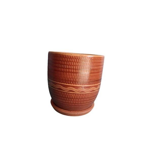 Unbranded Clay planter Striped Whisper - Large