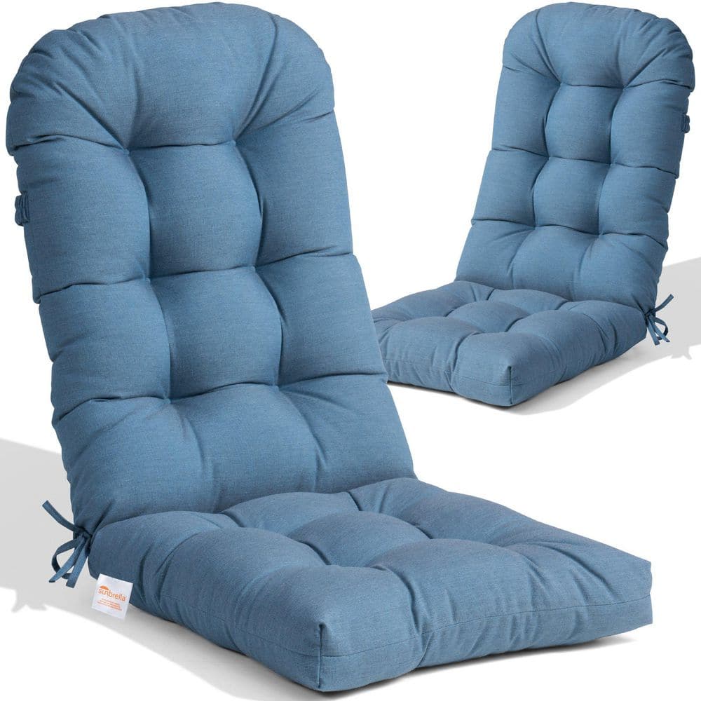 50 in. x 20 in. 2-Piece Sunbrella Outdoor Adirondack Chair Cushion in Pacif