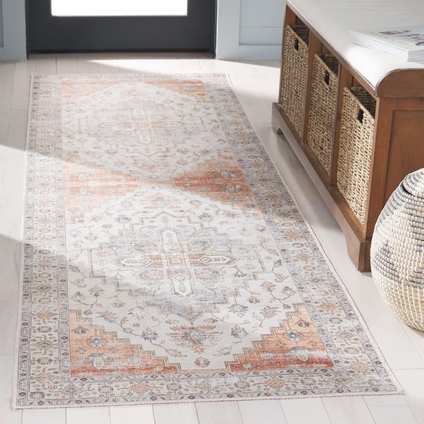 Arizona 3 ft. x 8 ft. Sage/Light Rust Oriental Runner Rug