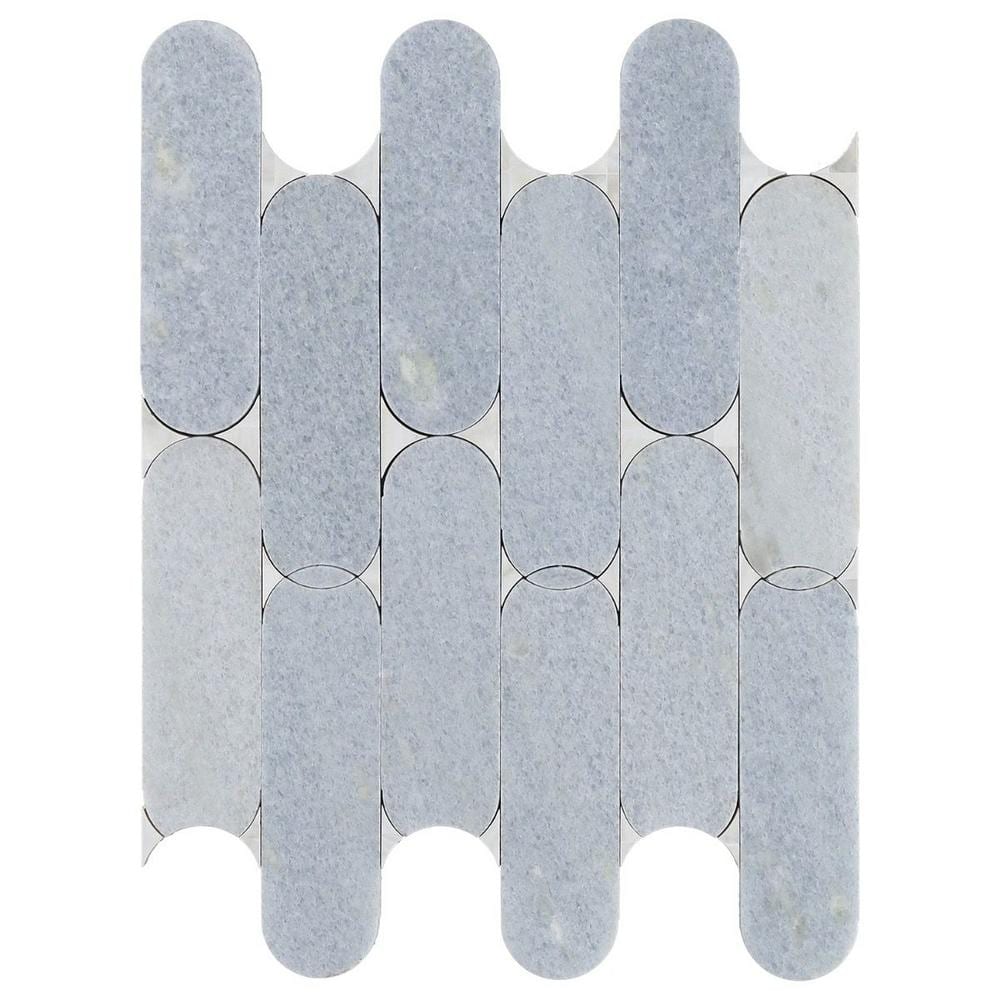 Nostradam Blue Celeste 1.66 in. x 0.39 in. Polished Marble Wall Mosaic Tile Sample price history on PriceWatchPro