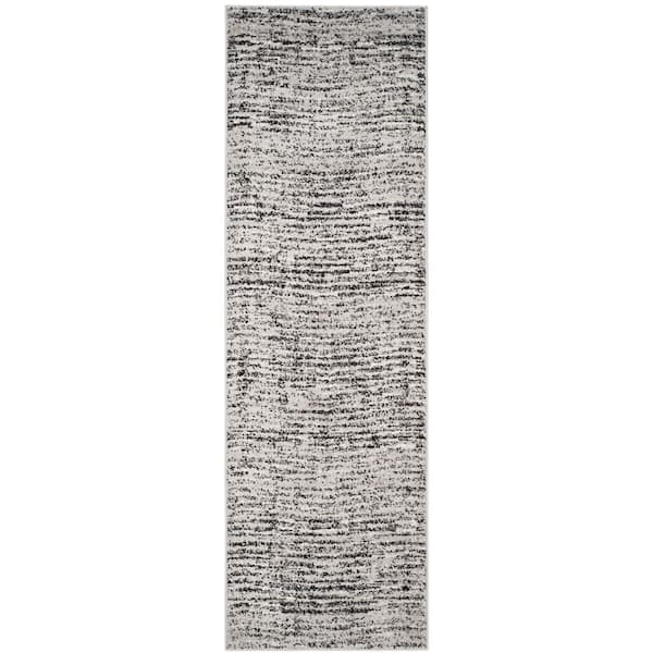 SAFAVIEH Adirondack Black/Silver 3 ft. x 6 ft. Striped Runner Rug