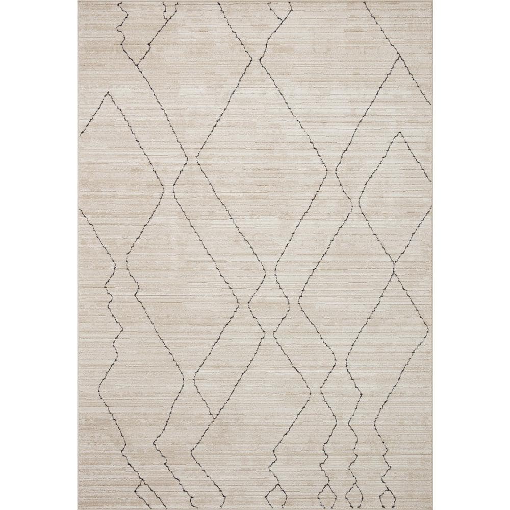Darby Sand and Charcoal Geometric 2'-7" x 10'-0" Runner Rug