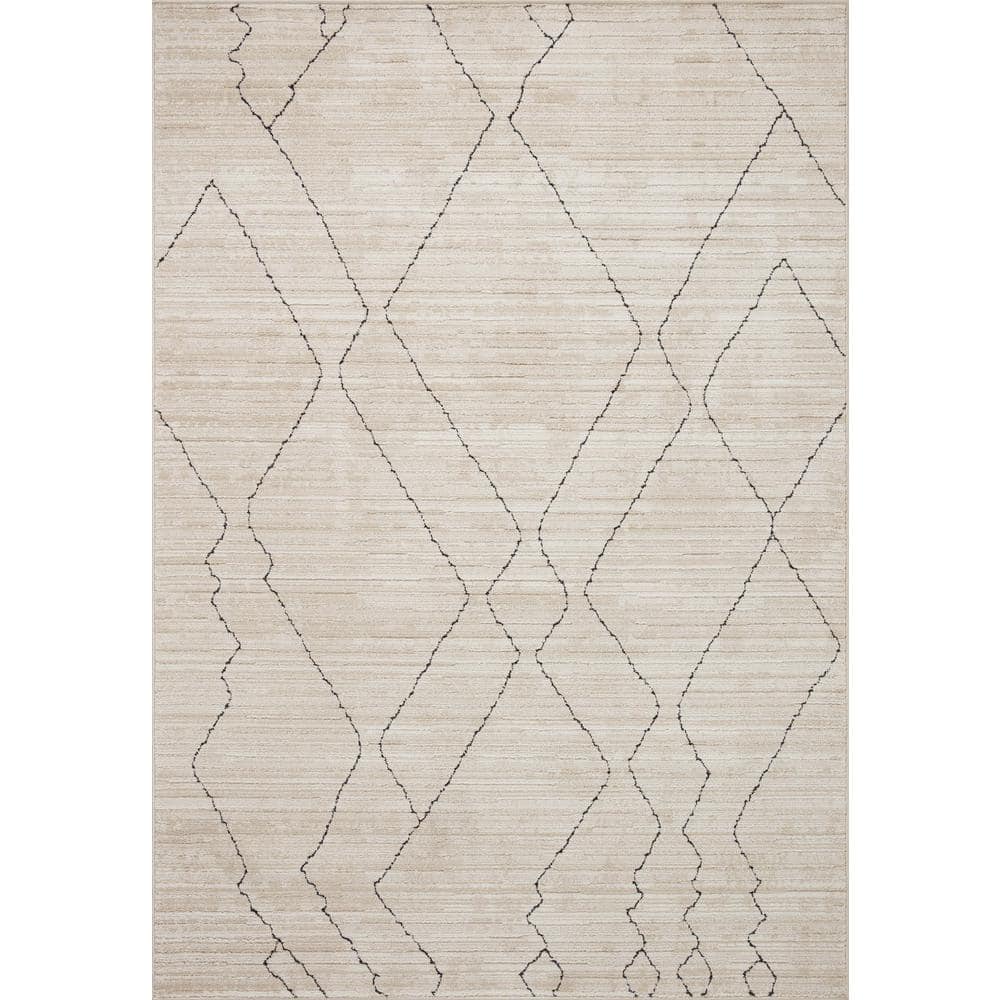 LOLOI II Darby Sand/Charcoal 11 ft. 6 in. x 15 ft. Transitional Modern Area Rug, Sand / Charcoal