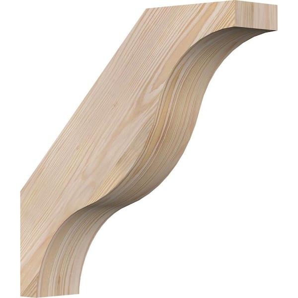 Ekena Millwork 3 1/2"W x 16"D x 16"H Funston Smooth Knee Brace, Douglas Fir
