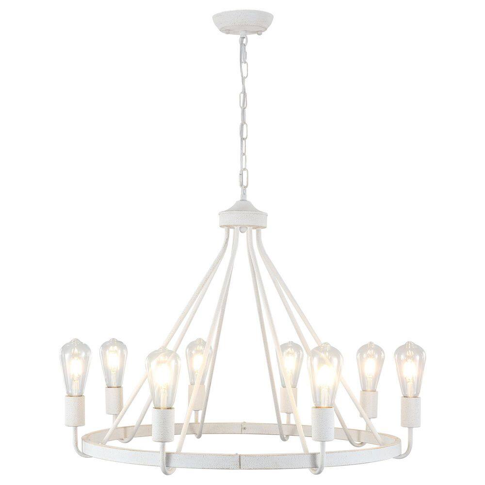 8-Light Distressed White Traditional Chandelier Wagon Wheel Chandelier for Kitchen Island price history on PriceWatchPro
