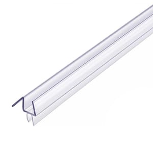 Clear 95 in. Length Shower Door Seal Co-Extruded Bottom Wipe With Drip Rail For 3/8 in. Glass
