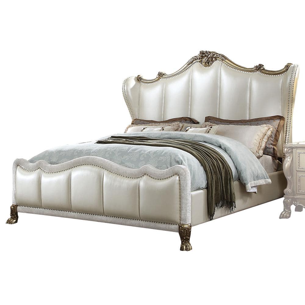 Dresden II Pu and Gold Patina Queen Bed -  Acme Furniture, 27820Q