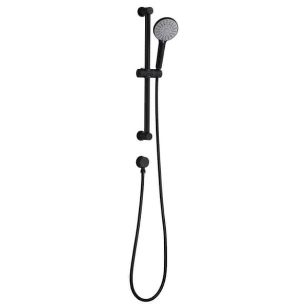 Ultra Faucets Kree 5-Spray Round High Pressure Multifunction Wall Bar Shower Kit with Hand Shower in Matte Black
