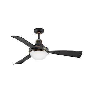 Oliver 50.0 in. Indoor/Outdoor Integrated LED Matte Black Ceiling Fan with Remote Control