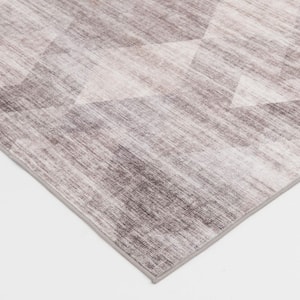Wipe Up Aymelia Gray Washable 7 ft. 6 in. x 9 ft. 6 in. Diamond Polyester Indoor Area Rug