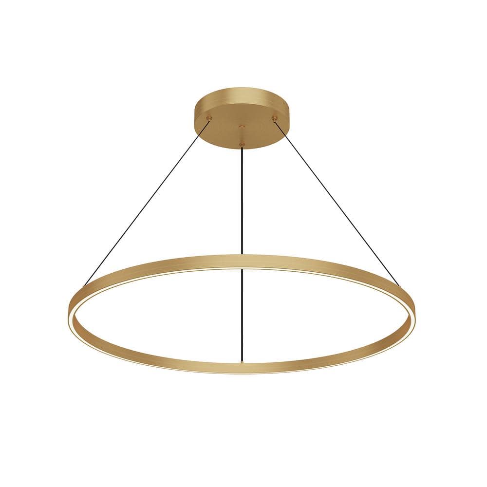 Cerchio 36 in. 1 Light 84-Watt Brushed Gold Integrated LED Pendant Light price history on PriceWatchPro