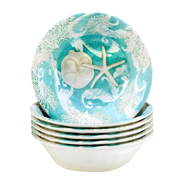 Certified International Inspired Coast 22 fl. oz. Assorted Colors Melamine Bowls (Set of 6)