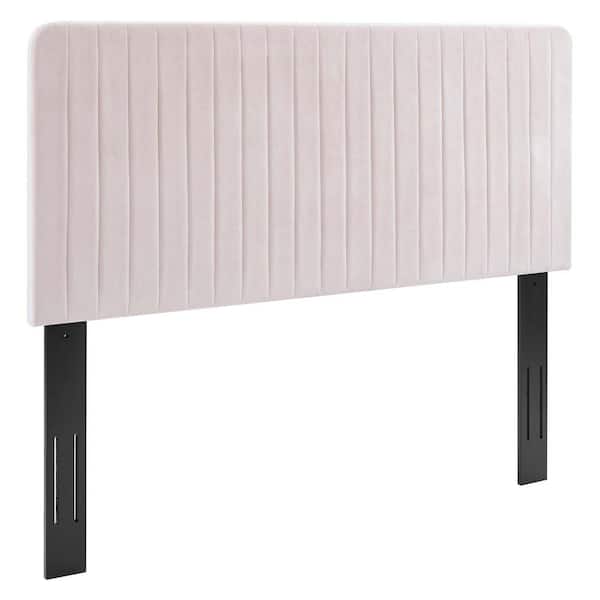 MODWAY Milenna Pink Channel Tufted Performance Velvet King/California King Headboard