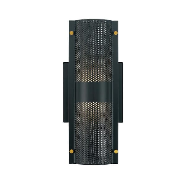 Eurofase Westcliffe Black Outdoor Hardwired Wall Sconce with Integrated LED