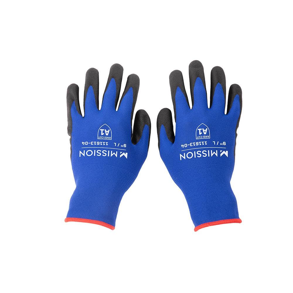 Mission A1 Cool-Tech Work Glove Blue-Large 5497 - The Home Depot
