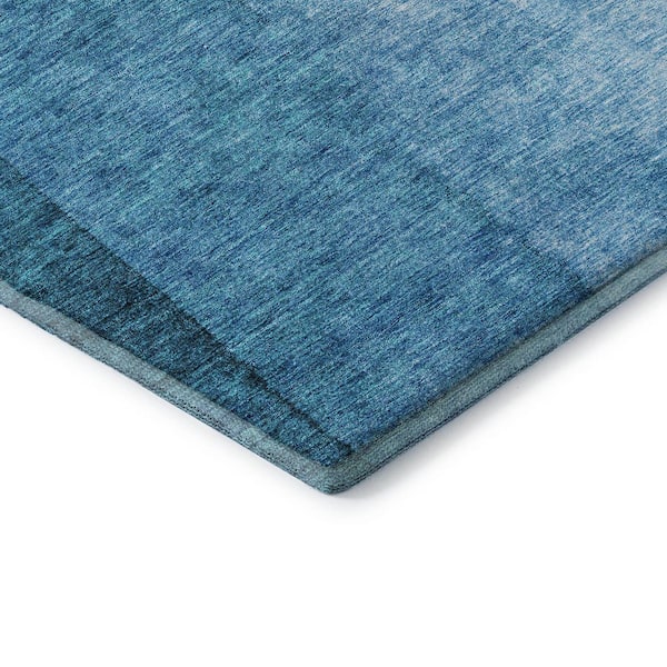 Mayfield Premium Machine Washable Indoor/Outdoor Geometric AMF625 Teal 1 ft. 8 in. x 2 ft. 6 in. Area Rug