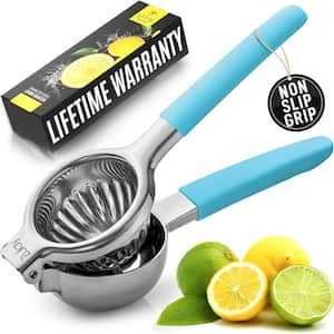 Stainless Steel Silver Lemon Squeezer with Premium Quality Heavy Duty Solid Metal Squeezer Bowl