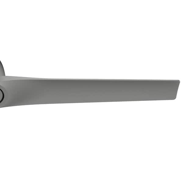 Hunter - Gallegos 52 in. Matte Silver Indoor/Outdoor Ceiling Fan with Wall Control Included For Patios or Bedrooms