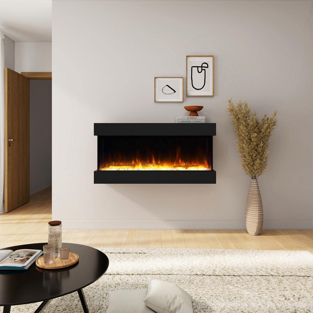 53.94 in. Wall Mount and Recessed Electric Fireplace in Black price history on PriceWatchPro