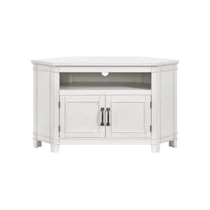 Del Mar 50 in. White Corner TV Stand Fits TV's up to 55 in.
