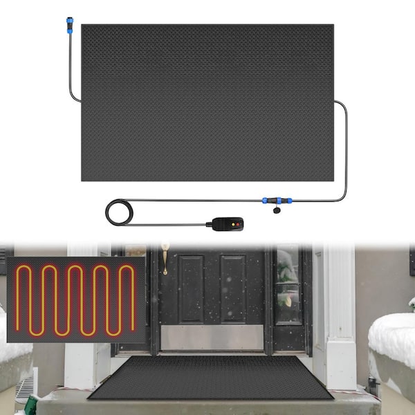 Snow Melting Mat 40 x 60 in. Heated Outdoor Mats for Walkway 3 in. /h Melting Speed Floor Heating Mats No-Slip Rubber