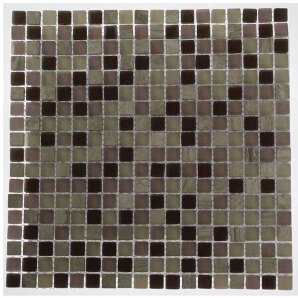 Splashback Tile Rocky Mountain Blend 12 in. x 12 in. x 8 mm Glass Mosaic Floor and Wall Tile