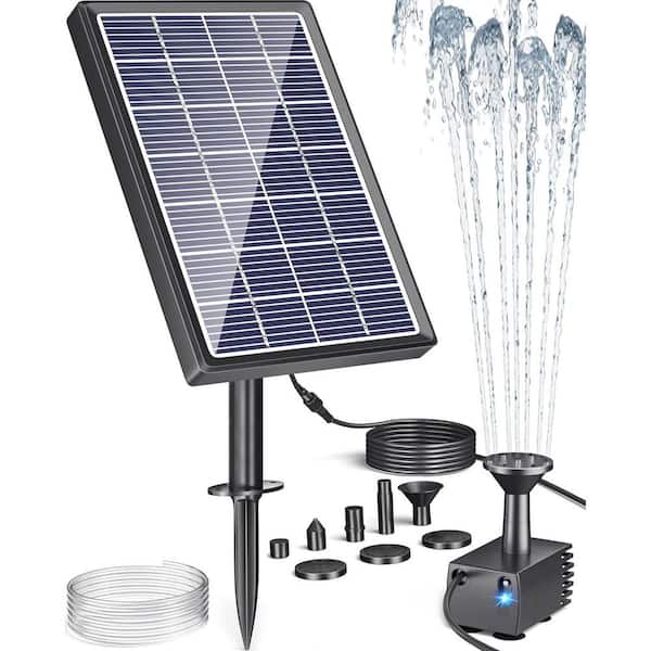 Solar Water Fountain Pump for Bird Bath 3.5W Outdoor w/ 10 ft. Cable 4 ft. Tubing Solar Pond Pump for Garden Small Ponds