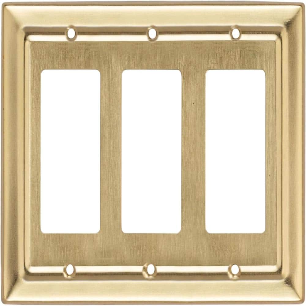 Architectural 3-Gang Brushed Gold Triple Decorator / Rocker Metal Wall Plate price history on PriceWatchPro