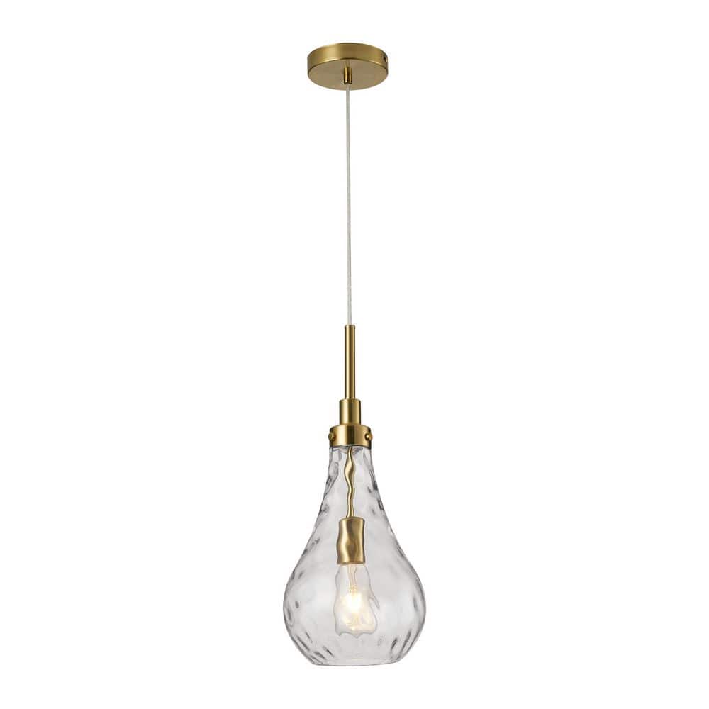 40-Watt 1 Light Modern Gold Dimmable Adjustable Length Pendant Light with Clear Glass Shade for Study, No Bulbs Included price history on PriceWatchPro