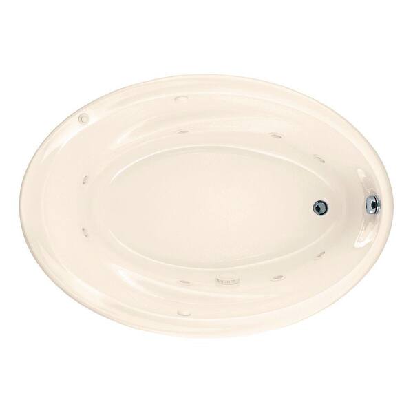 American Standard Savona 60 in. x 42 in. Reversible Drain EverClean Oval Whirlpool in Linen