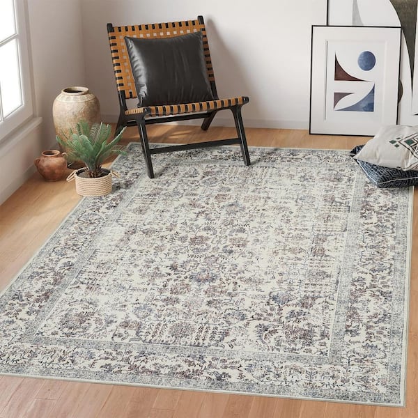 Entomology Taupe 4 ft. x 6 ft. Vintage Floral Area Rug