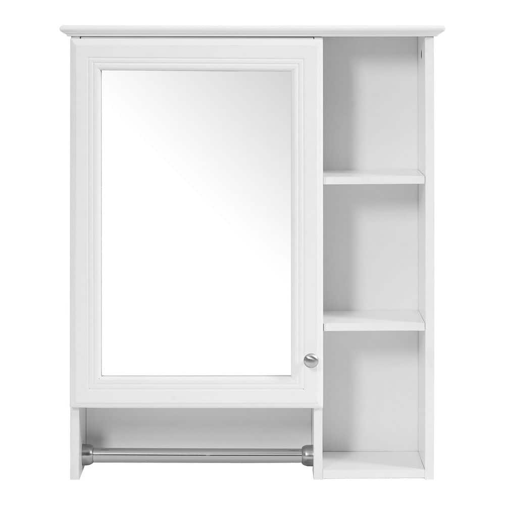 24 in. W x 28.3 in. H Rectangular Wood Medicine Cabinet with Mirror, Wall Cabinet W/ Adjustable Shelves, Towel Bar price history on PriceWatchPro