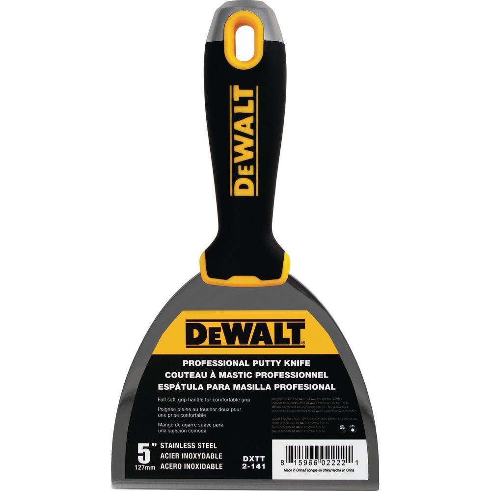 DEWALT 5 in. Stainless Steel Putty Knife with Soft Grip Handle DXTT 2 ...