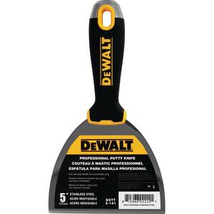 5 in. Stainless Steel Putty Knife with Soft Grip Handle
